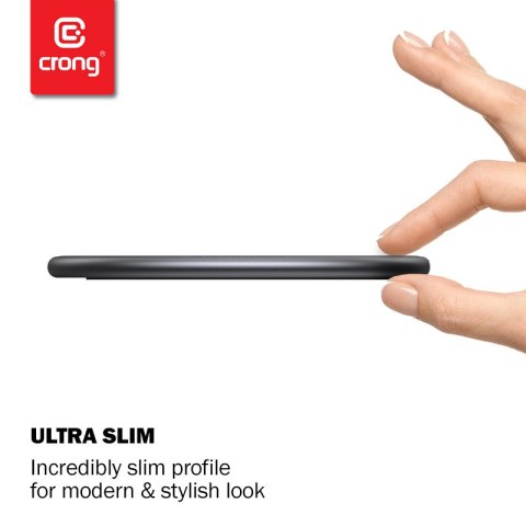 Crong PowerSpot Fast Wireless Charger - Aluminiowa ładowarka bezprzewodowa Qi 15W USB-C z powłoką ze szkła hartowanego (Silver W Crong PowerSpot Fast Wireless Charger - Aluminiowa ładowarka bezprzewodowa Qi 15W USB-C z powłoką ze szkła hartowanego (Silver W