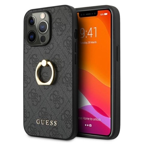 Guess 4G Ring Case - Etui iPhone 13 Pro (szary) Guess 4G Ring Case - Etui iPhone 13 Pro (szary)
