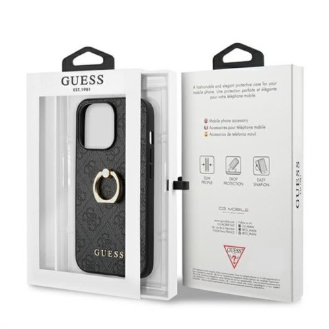 Guess 4G Ring Case - Etui iPhone 13 Pro (szary) Guess 4G Ring Case - Etui iPhone 13 Pro (szary)