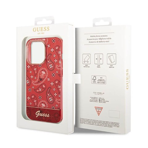 Guess Bandana Paisley - Etui iPhone 14 Pro Max (czerwony) Guess Bandana Paisley - Etui iPhone 14 Pro Max (czerwony)