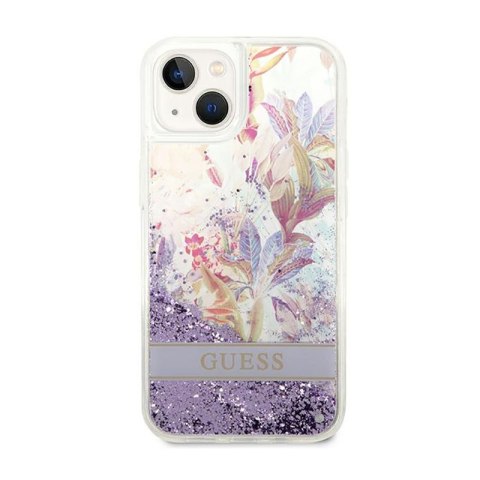 Guess Liquid Glitter Flower - Etui iPhone 14 (fioletowy) Guess Liquid Glitter Flower - Etui iPhone 14 (fioletowy)
