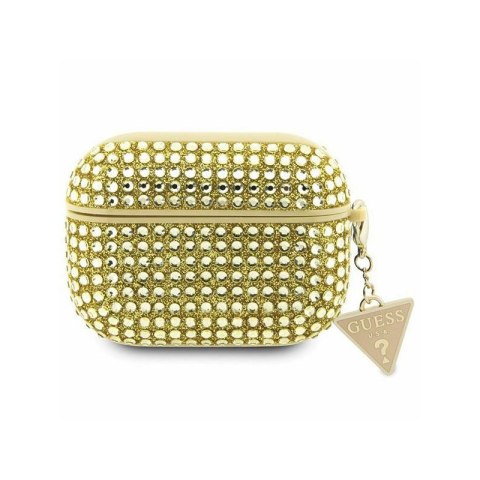 Guess Rhinestone Triangle Charm - Etui AirPods Pro 2 (złoty) Guess Rhinestone Triangle Charm - Etui AirPods Pro 2 (złoty)
