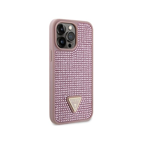 Guess Rhinestone Triangle - Etui iPhone 14 Pro Max (różowy) Guess Rhinestone Triangle - Etui iPhone 14 Pro Max (różowy)