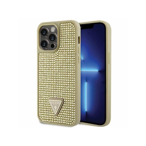 Guess Rhinestone Triangle - Etui iPhone 14 Pro Max (złoty) Guess Rhinestone Triangle - Etui iPhone 14 Pro Max (złoty)