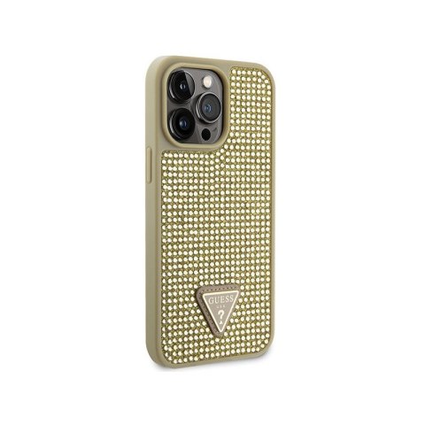 Guess Rhinestone Triangle - Etui iPhone 14 Pro Max (złoty) Guess Rhinestone Triangle - Etui iPhone 14 Pro Max (złoty)