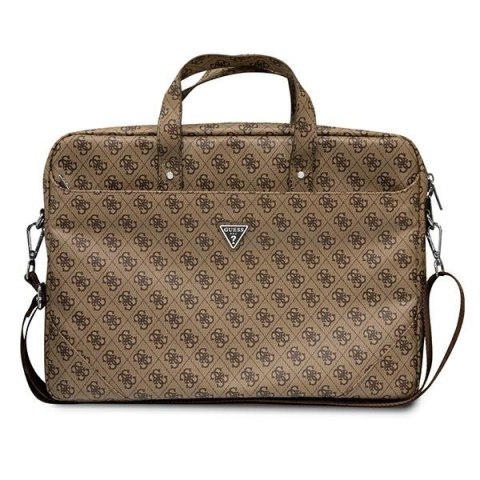 Guess Saffiano 4G Triangle Logo Computer Bag - Torba na notebooka 16" (brązowy) Guess Saffiano 4G Triangle Logo Computer Bag - Torba na notebooka 16" (brązowy)