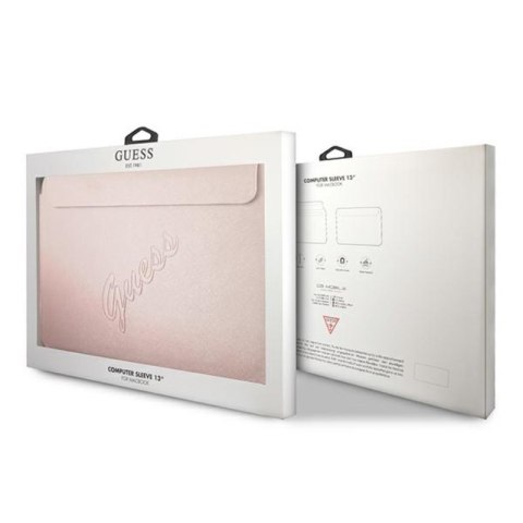 Guess Saffiano Script Computer Sleeve - Etui na notebooka 13" (różowy) Guess Saffiano Script Computer Sleeve - Etui na notebooka 13" (różowy)