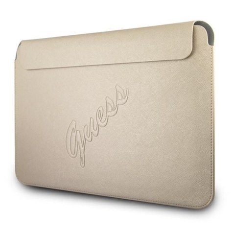 Guess Saffiano Script Computer Sleeve - Etui na notebooka 13" (złoty) Guess Saffiano Script Computer Sleeve - Etui na notebooka 13" (złoty)