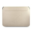 Guess Saffiano Script Computer Sleeve - Etui na notebooka 13" (złoty)