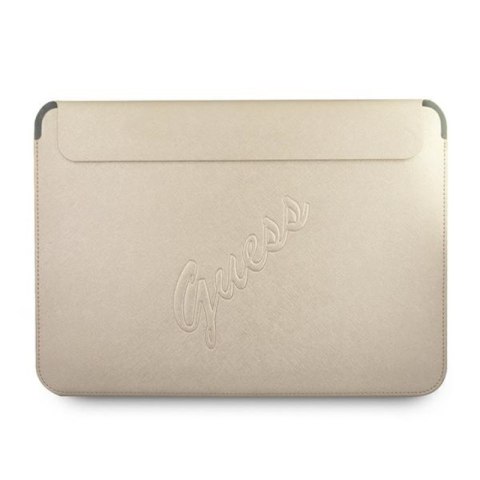 Guess Saffiano Script Computer Sleeve - Etui na notebooka 13" (złoty) Guess Saffiano Script Computer Sleeve - Etui na notebooka 13" (złoty)