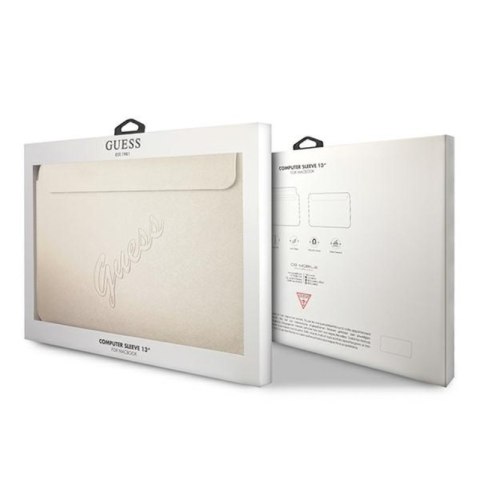 Guess Saffiano Script Computer Sleeve - Etui na notebooka 13" (złoty) Guess Saffiano Script Computer Sleeve - Etui na notebooka 13" (złoty)