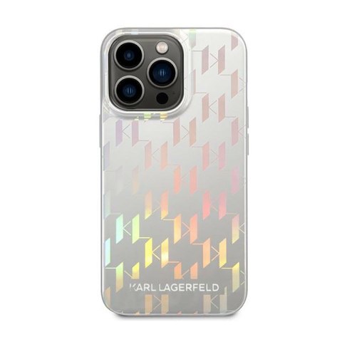 Karl Lagerfeld Monogram Iridescent - Etui iPhone 14 Pro Max (srebrny) Karl Lagerfeld Monogram Iridescent - Etui iPhone 14 Pro Max (srebrny)
