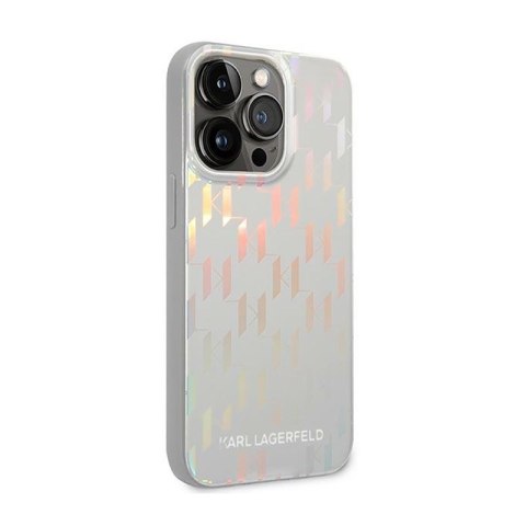 Karl Lagerfeld Monogram Iridescent - Etui iPhone 14 Pro Max (srebrny) Karl Lagerfeld Monogram Iridescent - Etui iPhone 14 Pro Max (srebrny)