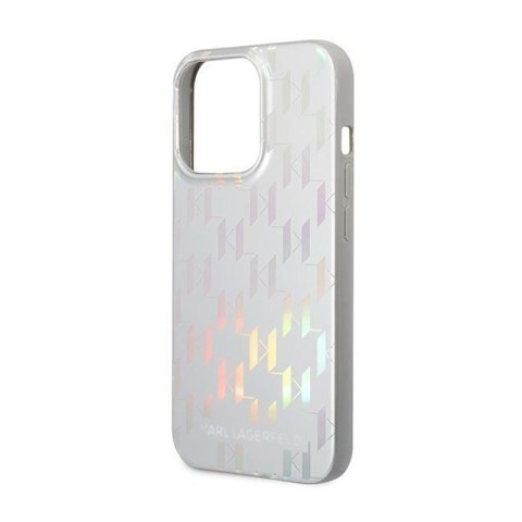 Karl Lagerfeld Monogram Iridescent - Etui iPhone 14 Pro Max (srebrny) Karl Lagerfeld Monogram Iridescent - Etui iPhone 14 Pro Max (srebrny)
