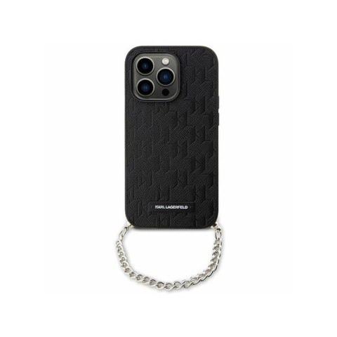 Karl Lagerfeld Saffiano Monogram Chain - Etui iPhone 14 (Czarny) Karl Lagerfeld Saffiano Monogram Chain - Etui iPhone 14 (Czarny)