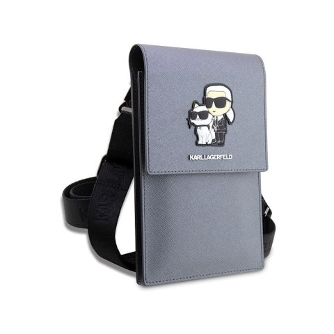 Karl Lagerfeld Saffiano NFT Karl & Choupette - Torba na smartfona i akcesoria (srebrny) Karl Lagerfeld Saffiano NFT Karl & Choupette - Torba na smartfona i akcesoria (srebrny)