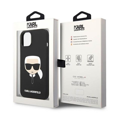 Karl Lagerfeld Silicone Ikonik Karl`s Head - Etui iPhone 14 (czarny) Karl Lagerfeld Silicone Ikonik Karl`s Head - Etui iPhone 14 (czarny)