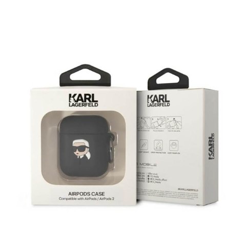 Karl Lagerfeld Silicone NFT Karl Head 3D - Etui AirPods 1/2 gen (czarny) Karl Lagerfeld Silicone NFT Karl Head 3D - Etui AirPods 1/2 gen (czarny)