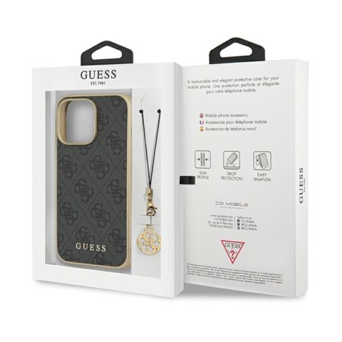 Guess 4G Charms Collection - Etui iPhone 14 Pro Max (szary) Guess 4G Charms Collection - Etui iPhone 14 Pro Max (szary)