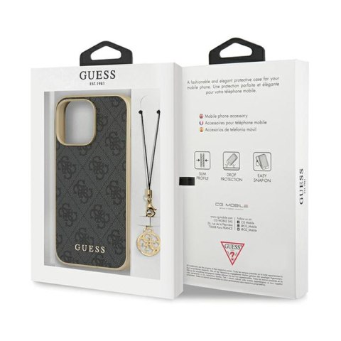Guess 4G Charms Collection - Etui iPhone 14 Pro (szary) Guess 4G Charms Collection - Etui iPhone 14 Pro (szary)