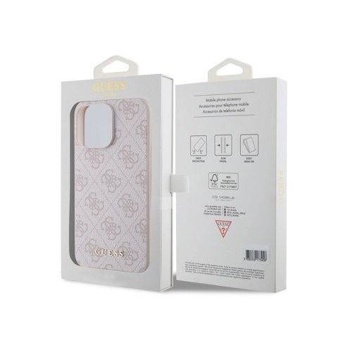 Guess 4G Metal Gold Logo - Etui iPhone 15 Pro Max (różowy) Guess 4G Metal Gold Logo - Etui iPhone 15 Pro Max (różowy)