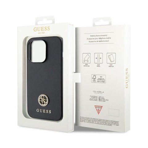 Guess 4G Strass Metal Logo - Etui iPhone 15 Pro Max (czarny) Guess 4G Strass Metal Logo - Etui iPhone 15 Pro Max (czarny)