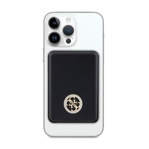 Guess 4G Strassed Metal Logo MagSafe - Power Bank indukcyjny 5000 mAh 15W MagSafe (czarny) Guess 4G Strassed Metal Logo MagSafe - Power Bank indukcyjny 5000 mAh 15W MagSafe (czarny)