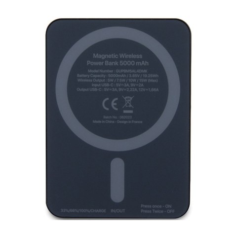 Guess 4G Strassed Metal Logo MagSafe - Power Bank indukcyjny 5000 mAh 15W MagSafe (czarny) Guess 4G Strassed Metal Logo MagSafe - Power Bank indukcyjny 5000 mAh 15W MagSafe (czarny)