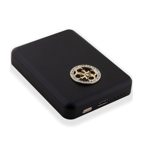 Guess 4G Strassed Metal Logo MagSafe - Power Bank indukcyjny 5000 mAh 15W MagSafe (czarny) Guess 4G Strassed Metal Logo MagSafe - Power Bank indukcyjny 5000 mAh 15W MagSafe (czarny)