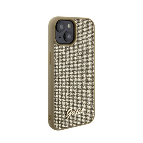 Guess Disco Metal Script - Etui iPhone 15 (złoty) Guess Disco Metal Script - Etui iPhone 15 (złoty)