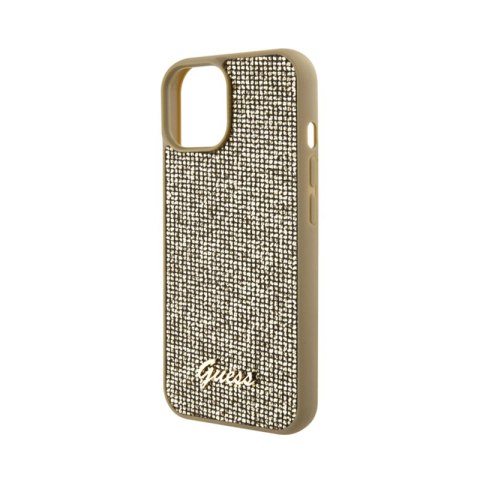 Guess Disco Metal Script - Etui iPhone 15 (złoty) Guess Disco Metal Script - Etui iPhone 15 (złoty)