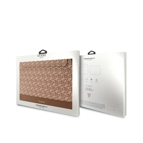 Guess GCube Stripes Computer Sleeve - Etui na notebooka 16" (brązowy) Guess GCube Stripes Computer Sleeve - Etui na notebooka 16" (brązowy)