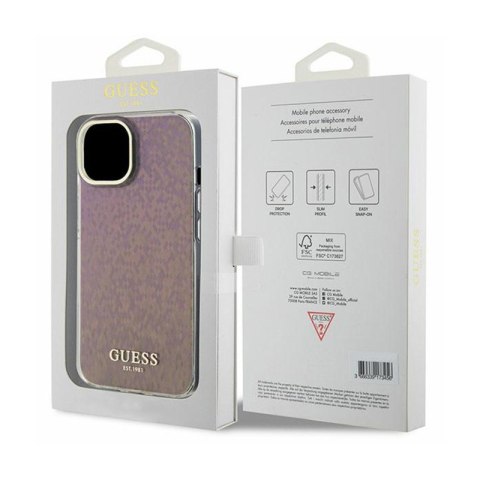 Guess IML Faceted Mirror Disco Iridescent - Etui iPhone 15 (różowy) Guess IML Faceted Mirror Disco Iridescent - Etui iPhone 15 (różowy)