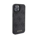 Guess Leather 4G Stamped - Etui iPhone 15 (czarny)