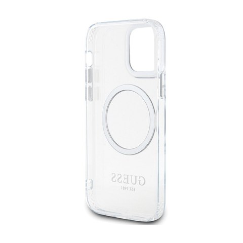 Guess Metal Outline MagSafe - Etui iPhone 12 / iPhone 12 Pro (przezroczysty / srebrny) Guess Metal Outline MagSafe - Etui iPhone 12 / iPhone 12 Pro (przezroczysty / srebrny)