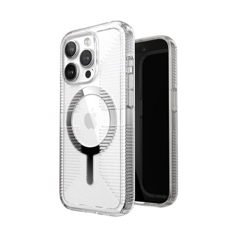 Speck Gemshell Grip + MagSafe - Etui do iPhone 15 Pro (Clear / Chrome Finish) Speck Gemshell Grip + MagSafe - Etui do iPhone 15 Pro (Clear / Chrome Finish)