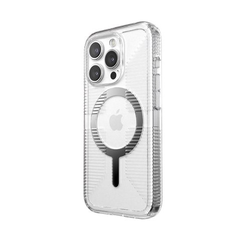 Speck Gemshell Grip + MagSafe - Etui do iPhone 15 Pro (Clear / Chrome Finish) Speck Gemshell Grip + MagSafe - Etui do iPhone 15 Pro (Clear / Chrome Finish)