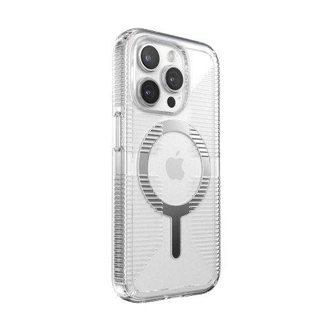 Speck Gemshell Grip + MagSafe - Etui do iPhone 15 Pro (Clear / Chrome Finish) Speck Gemshell Grip + MagSafe - Etui do iPhone 15 Pro (Clear / Chrome Finish)