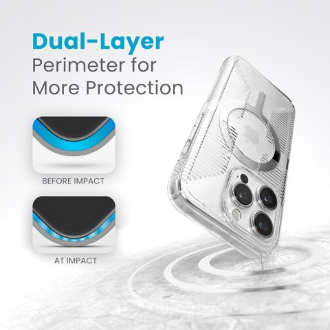 Speck Gemshell Grip + MagSafe - Etui do iPhone 15 Pro (Clear / Chrome Finish) Speck Gemshell Grip + MagSafe - Etui do iPhone 15 Pro (Clear / Chrome Finish)