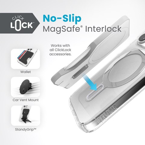 Speck Presidio Perfect-Clear ClickLock & Magsafe - Etui iPhone 15 Pro (Clear / Chrome Finish / Serene Silver) Speck Presidio Perfect-Clear ClickLock & Magsafe - Etui iPhone 15 Pro (Clear / Chrome Finish / Serene Silver)