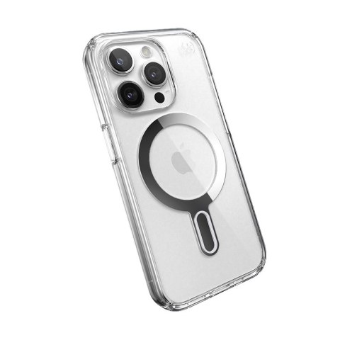 Speck Presidio Perfect-Clear ClickLock & Magsafe - Etui iPhone 15 Pro (Clear / Chrome Finish / Serene Silver) Speck Presidio Perfect-Clear ClickLock & Magsafe - Etui iPhone 15 Pro (Clear / Chrome Finish / Serene Silver)