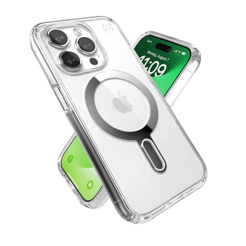 Speck Presidio Perfect-Clear ClickLock & Magsafe - Etui iPhone 15 Pro (Clear / Chrome Finish / Serene Silver) Speck Presidio Perfect-Clear ClickLock & Magsafe - Etui iPhone 15 Pro (Clear / Chrome Finish / Serene Silver)
