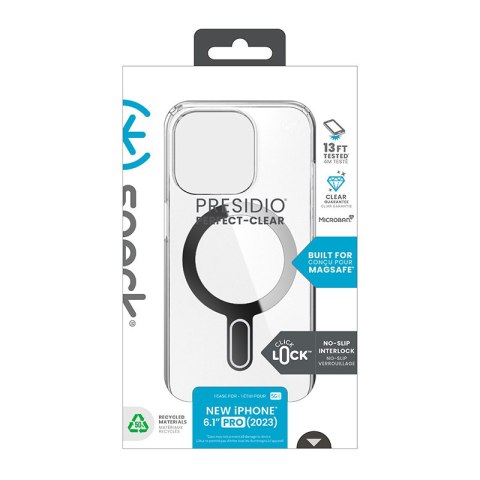 Speck Presidio Perfect-Clear ClickLock & Magsafe - Etui iPhone 15 Pro (Clear / Chrome Finish / Serene Silver) Speck Presidio Perfect-Clear ClickLock & Magsafe - Etui iPhone 15 Pro (Clear / Chrome Finish / Serene Silver)