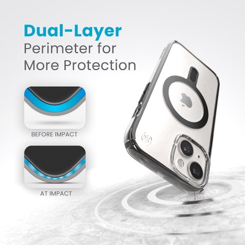 Speck Presidio Perfect-Clear ClickLock & Magsafe - Etui iPhone 15 / iPhone 14 / iPhone 13 (Clear / Frosted Black / Slate Grey) Speck Presidio Perfect-Clear ClickLock & Magsafe - Etui iPhone 15 / iPhone 14 / iPhone 13 (Clear / Frosted Black / Slate Grey)