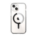 Speck Presidio Perfect-Clear MagSafe - Etui iPhone 15 / iPhone 14 / iPhone 13 (Clear / Chrome Finish / Serene Silver)
