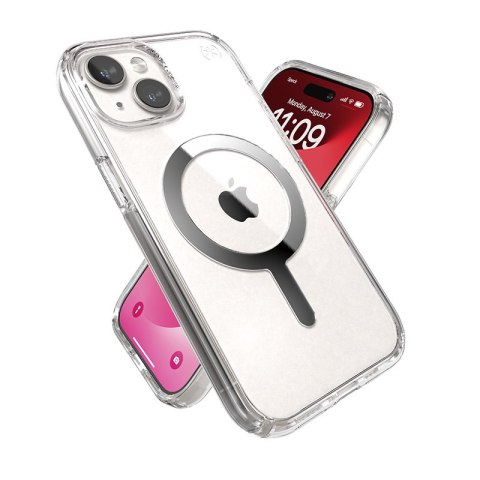 Speck Presidio Perfect-Clear MagSafe - Etui iPhone 15 / iPhone 14 / iPhone 13 (Clear / Chrome Finish / Serene Silver) Speck Presidio Perfect-Clear MagSafe - Etui iPhone 15 / iPhone 14 / iPhone 13 (Clear / Chrome Finish / Serene Silver)