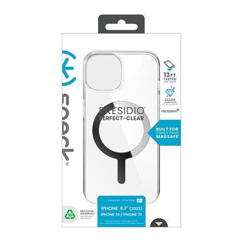 Speck Presidio Perfect-Clear MagSafe - Etui iPhone 15 / iPhone 14 / iPhone 13 (Clear / Chrome Finish / Serene Silver) Speck Presidio Perfect-Clear MagSafe - Etui iPhone 15 / iPhone 14 / iPhone 13 (Clear / Chrome Finish / Serene Silver)