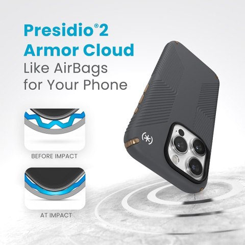 Speck Presidio2 Grip - Etui iPhone 15 Pro (Charcoal Grey / Cool Bronze / White) Speck Presidio2 Grip - Etui iPhone 15 Pro (Charcoal Grey / Cool Bronze / White)