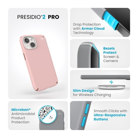 Speck Presidio2 Pro - Etui iPhone 15 / iPhone 14 / iPhone 13 (Dahlia Pink / Rose Copper / White) Speck Presidio2 Pro - Etui iPhone 15 / iPhone 14 / iPhone 13 (Dahlia Pink / Rose Copper / White)