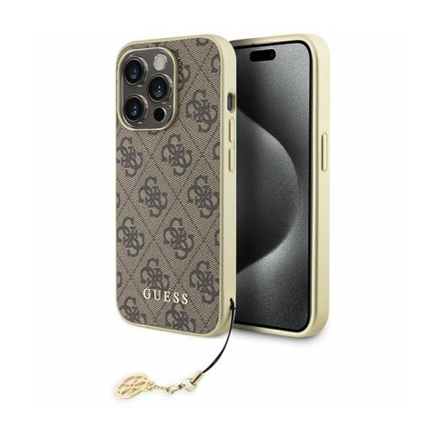 Guess 4G Charms Collection - Etui iPhone 15 Pro (brązowy) Guess 4G Charms Collection - Etui iPhone 15 Pro (brązowy)